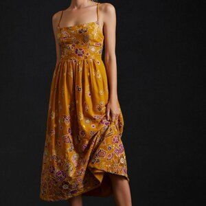 Anthropologie Embroidered Midi Dress